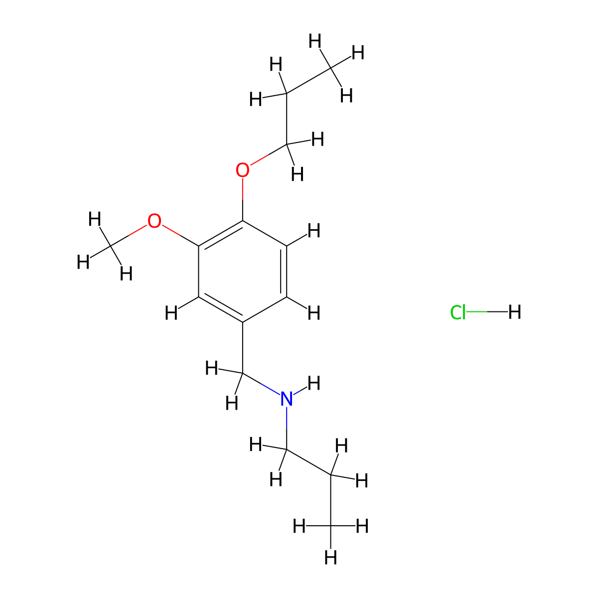[(3-Methoxy-4-propoxyphenyl)methyl](propyl)amine hydrochloride molecular structure, CAS 1052416-13-3