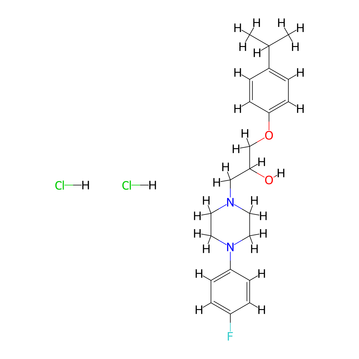 1-(4-(4-Fluorophenyl)piperazin-1-yl)-3-(4-isopropylphenoxy)propan-2-ol dihydrochloride molecular structure, CAS 1052416-88-2