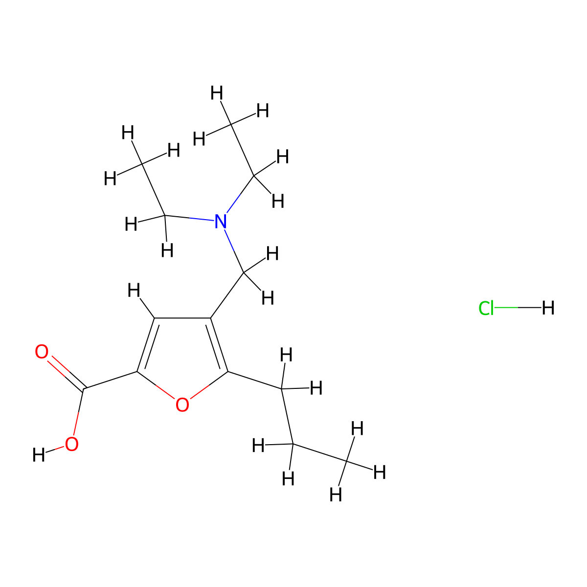 4-Diethylaminomethyl-5-propyl-furan-2-carboxylic acid hydrochloride molecular structure, CAS 1052417-10-3