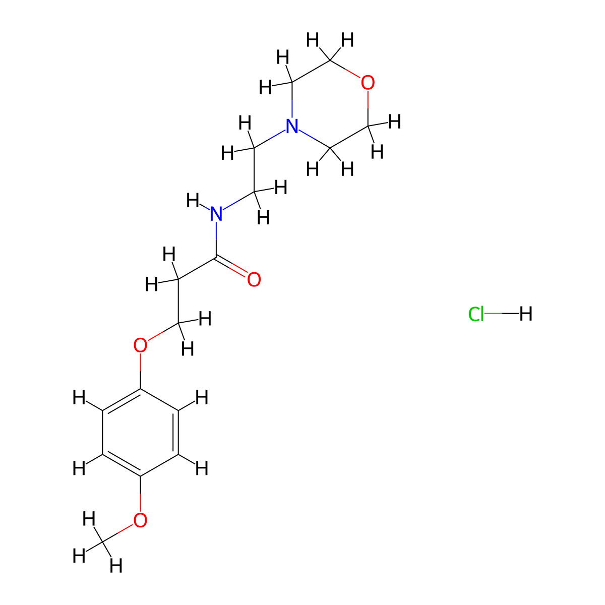 3-(4-methoxyphenoxy)-N-[2-(4-morpholinyl)ethyl]propanamide hydrochloride molecular structure, CAS 1052417-18-1