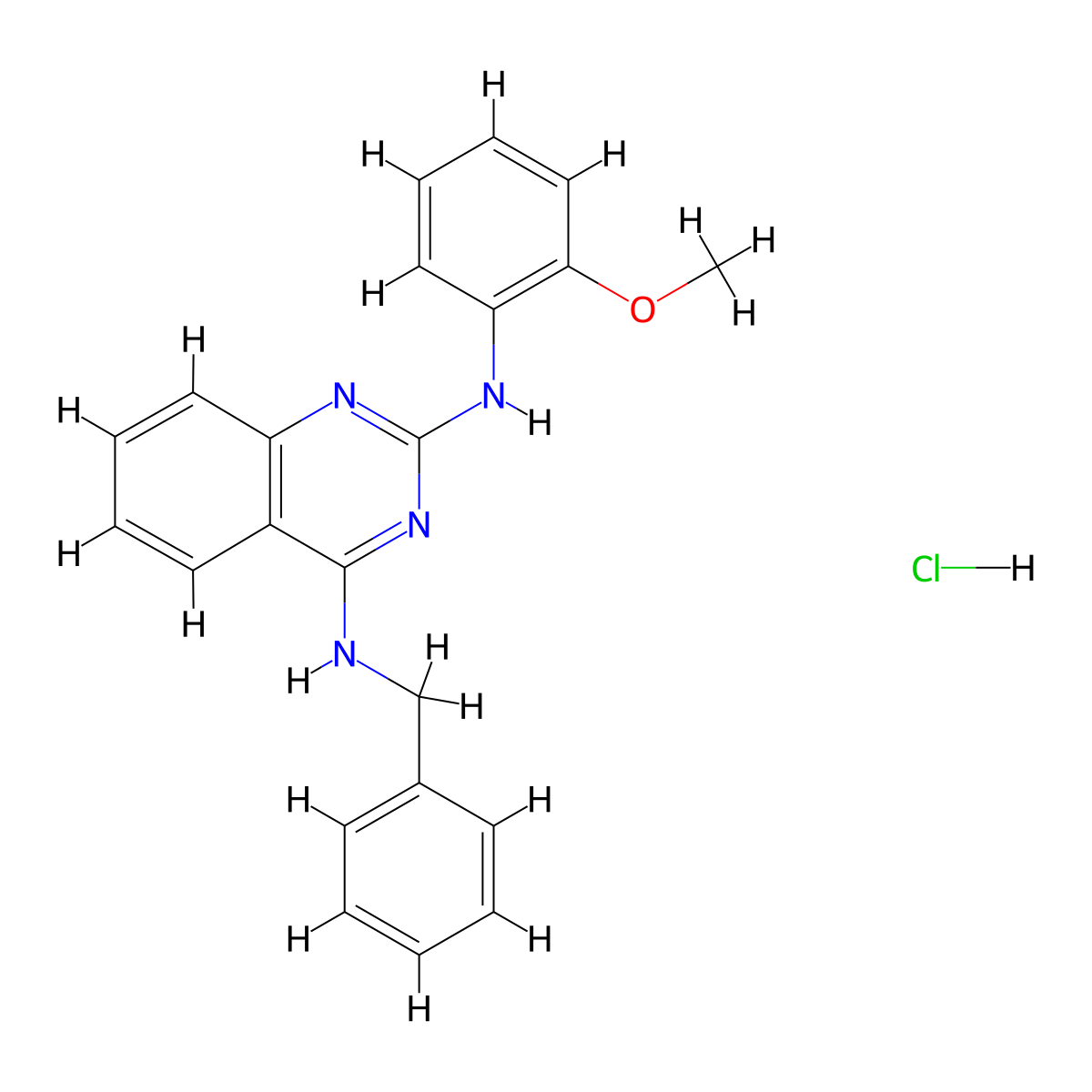 N4-benzyl-N2-(2-methoxyphenyl)quinazoline-2,4-diamine hydrochloride molecular structure, CAS 1052417-63-6
