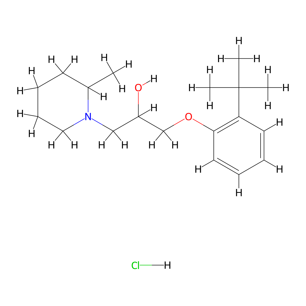 1-(2-Tert-butylphenoxy)-3-(2-methylpiperidin-1-yl)propan-2-ol hydrochloride molecular structure, CAS 1052418-29-7