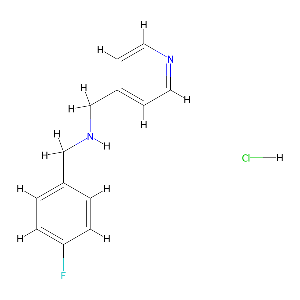 (4-Fluorobenzyl)(4-pyridinylmethyl)amine hydrochloride molecular structure, CAS 1052418-35-5