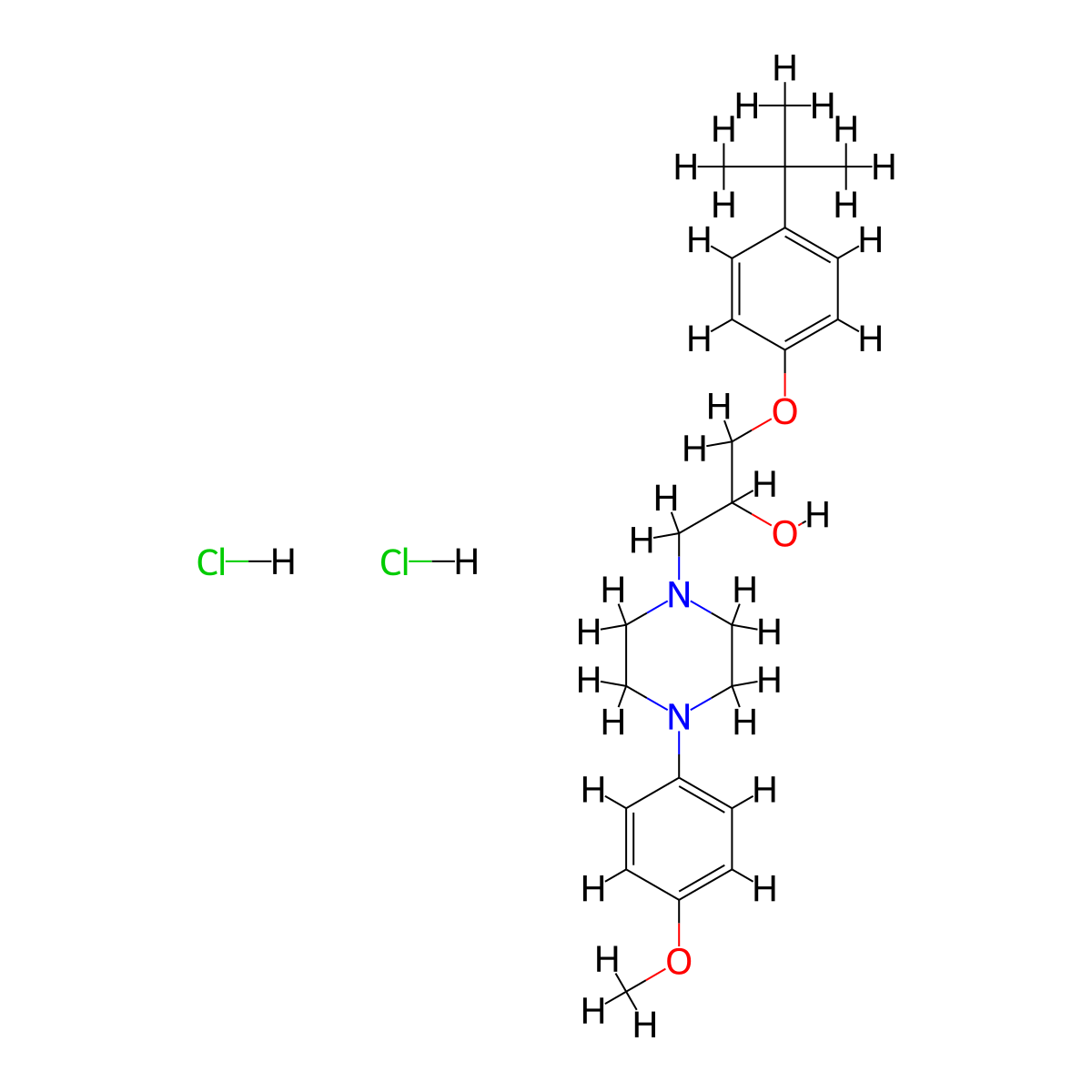 1-(4-Tert-butylphenoxy)-3-[4-(4-methoxyphenyl)piperazin-1-yl]propan-2-ol dihydrochloride molecular structure, CAS 1052418-54-8