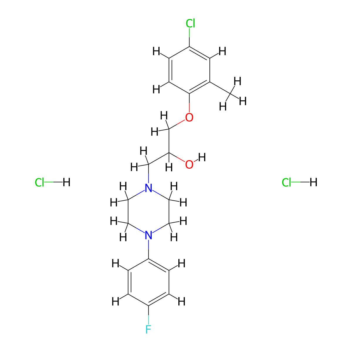 1-(4-Chloro-2-methylphenoxy)-3-[4-(4-fluorophenyl)piperazin-1-yl]propan-2-ol dihydrochloride molecular structure, CAS 1052418-75-3