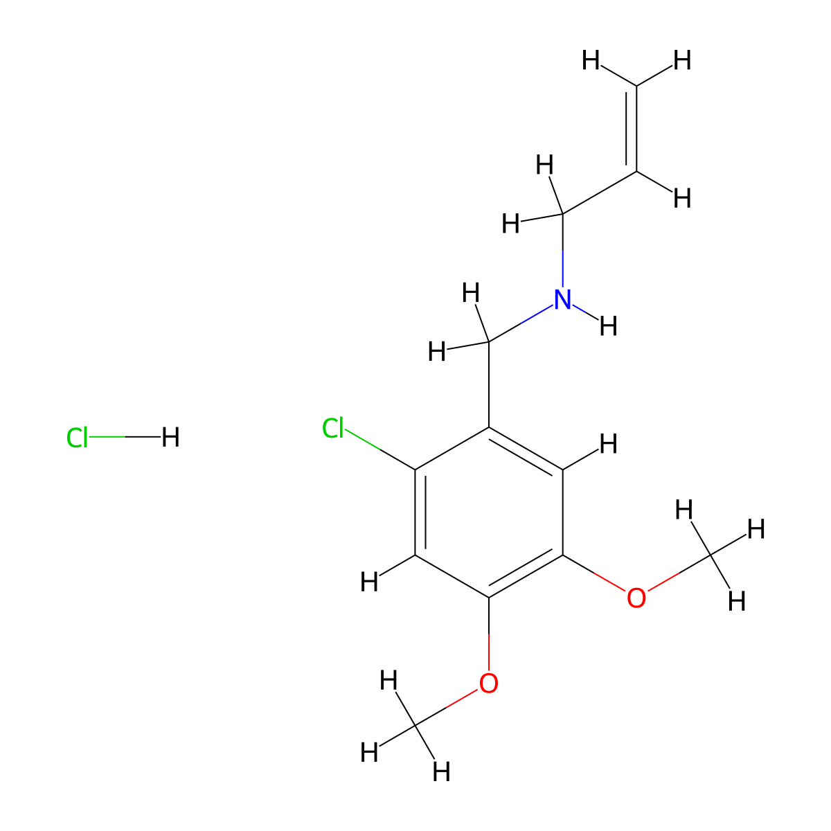 N-[(2-chloro-4,5-dimethoxyphenyl)methyl]prop-2-en-1-amine;hydrochloride molecular structure, CAS 1052419-84-7