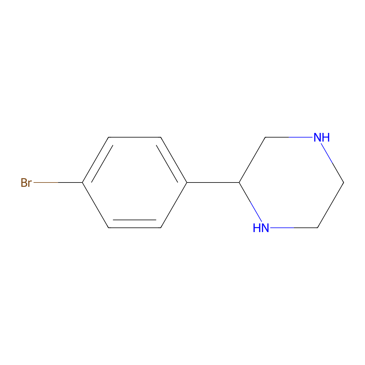 2-(4-Bromophenyl)piperazine molecular structure, CAS 105242-07-7
