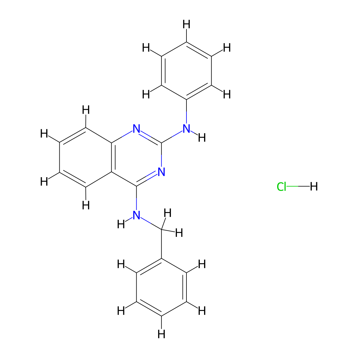 N4-benzyl-N2-phenylquinazoline-2,4-diamine hydrochloride molecular structure, CAS 1052420-31-1