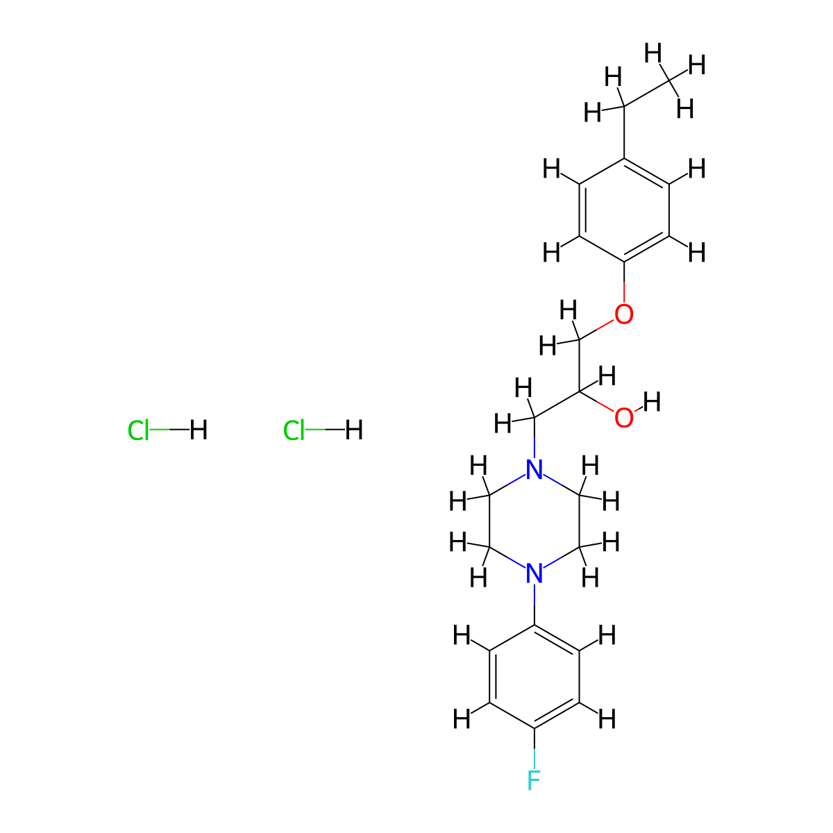 1-(4-ethylphenoxy)-3-[4-(4-fluorophenyl)piperazin-1-yl]propan-2-ol Dihydrochloride molecular structure, CAS 1052420-34-4