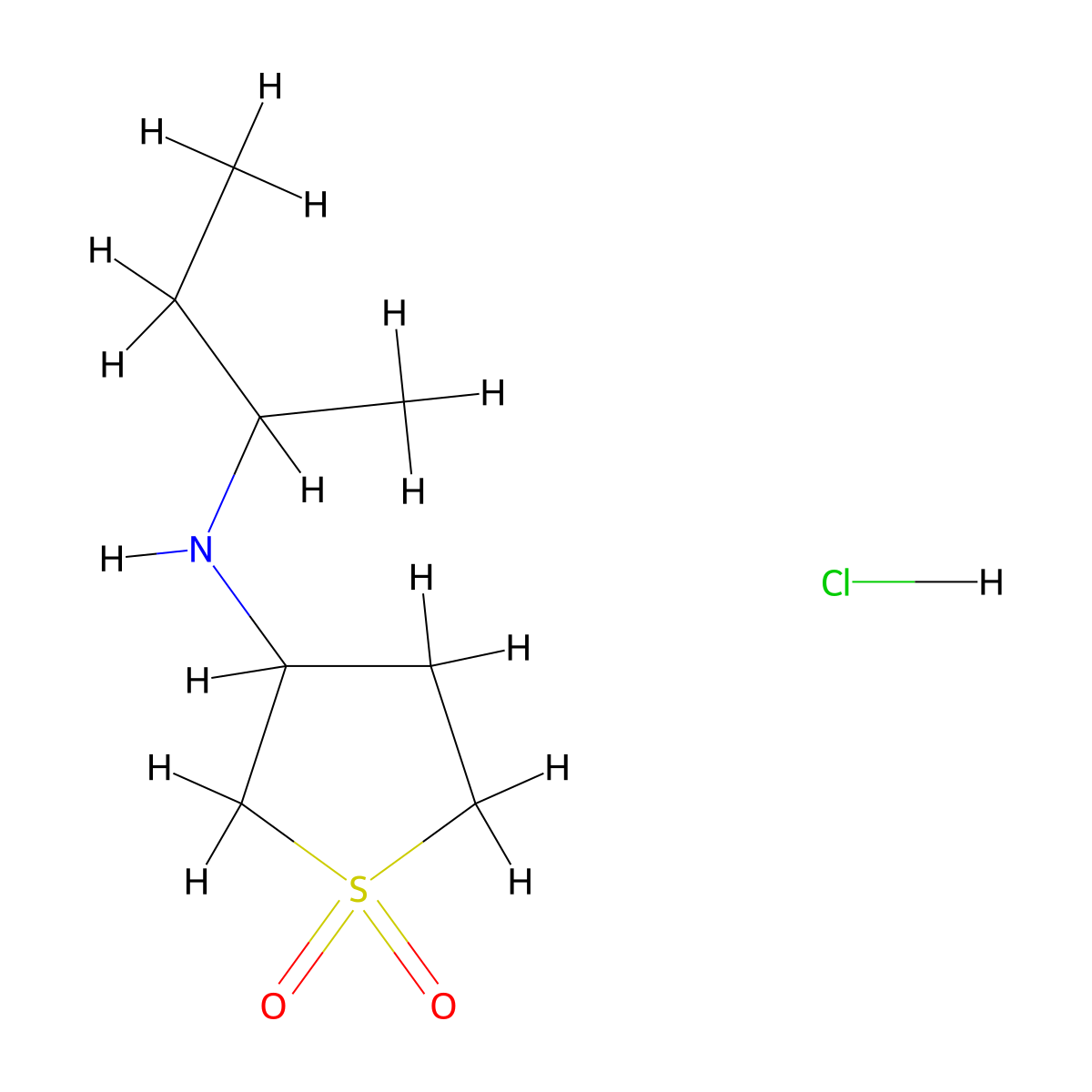 N-(sec-Butyl)tetrahydrothiophen-3-amine 1,1-dioxide hydrochloride molecular structure, CAS 1052420-41-3