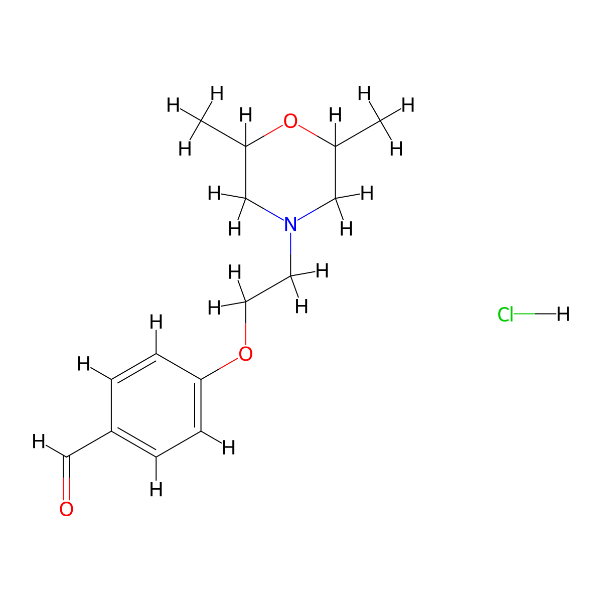 4-(2-(2,6-Dimethylmorpholino)ethoxy)benzaldehyde hydrochloride molecular structure, CAS 1052420-84-4