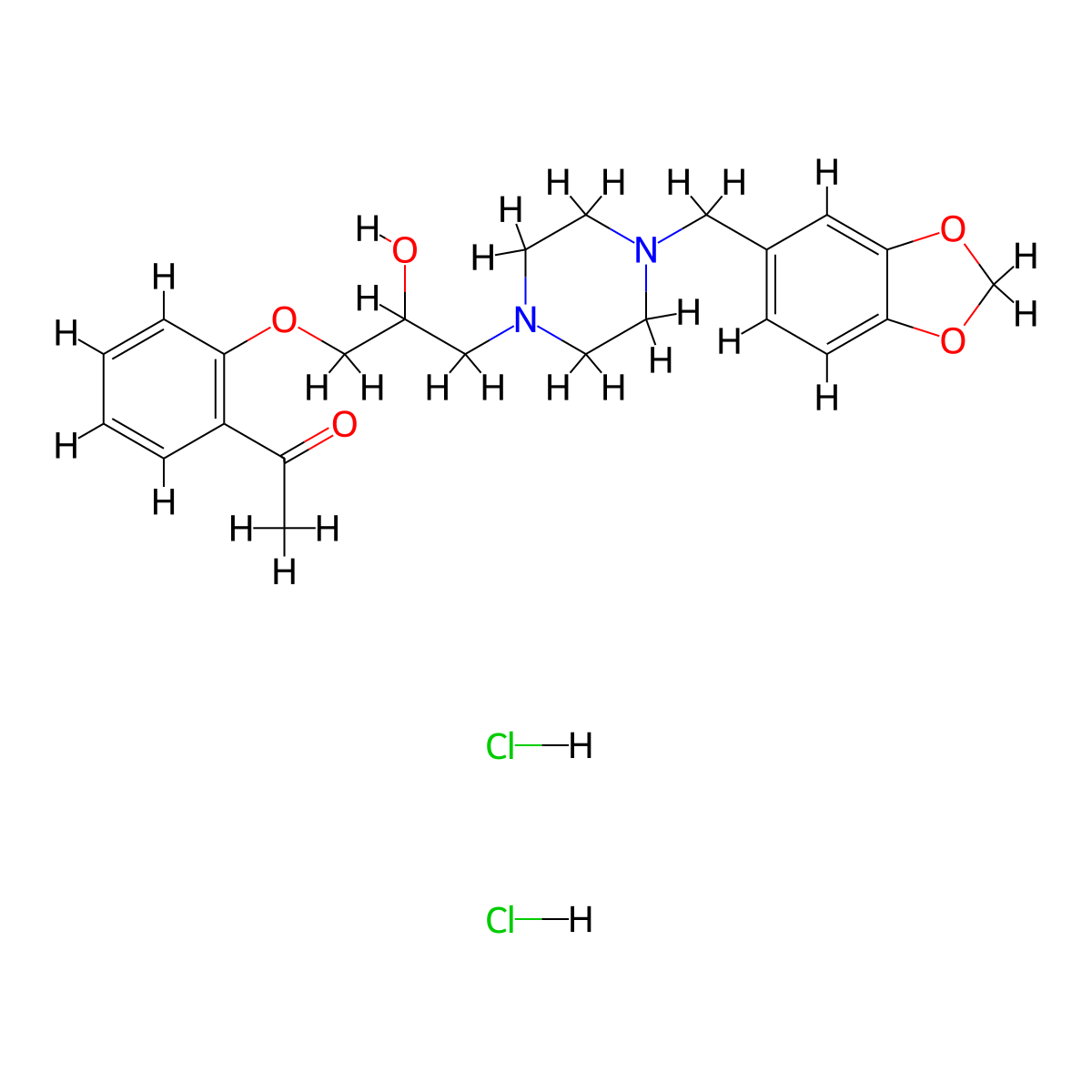 1-(2-(3-(4-(Benzo[d][1,3]dioxol-5-ylmethyl)piperazin-1-yl)-2-hydroxypropoxy)phenyl)ethanone dihydrochloride molecular structure, CAS 1052420-93-5