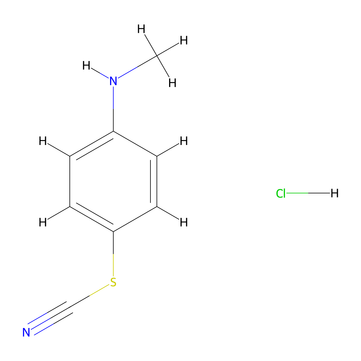 4-(Methylamino)phenyl thiocyanate hydrochloride molecular structure, CAS 1052421-75-6