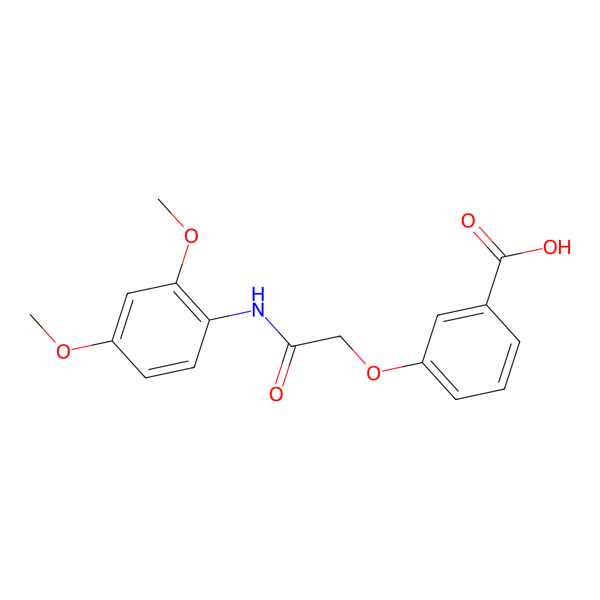 3-{[(2,4-Dimethoxyphenyl)carbamoyl]methoxy}benzoic acid molecular structure, CAS 1052440-50-2