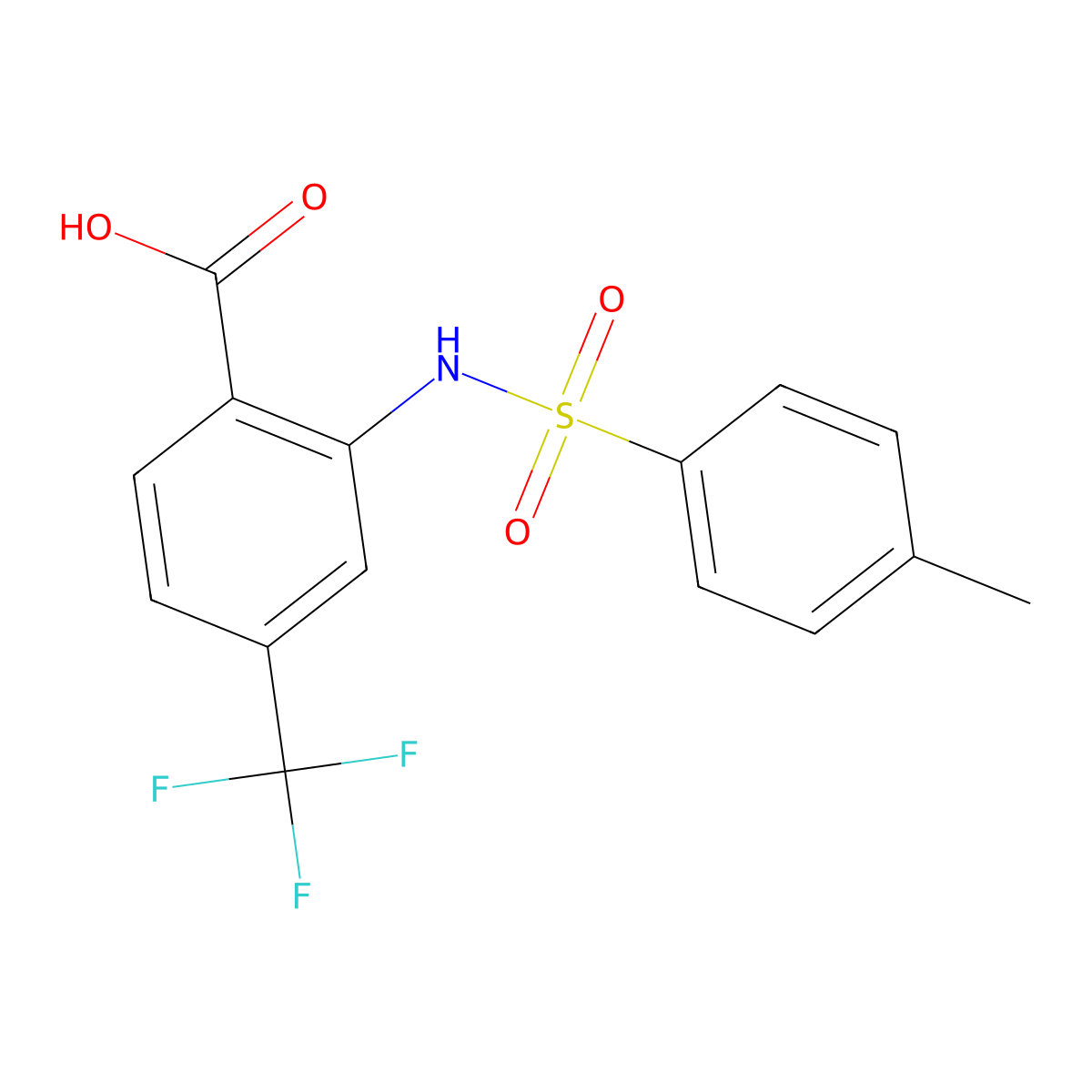 2-(4-Methylphenylsulfonamido)-4-(trifluoromethyl)benzoic acid molecular structure, CAS 1052490-28-4