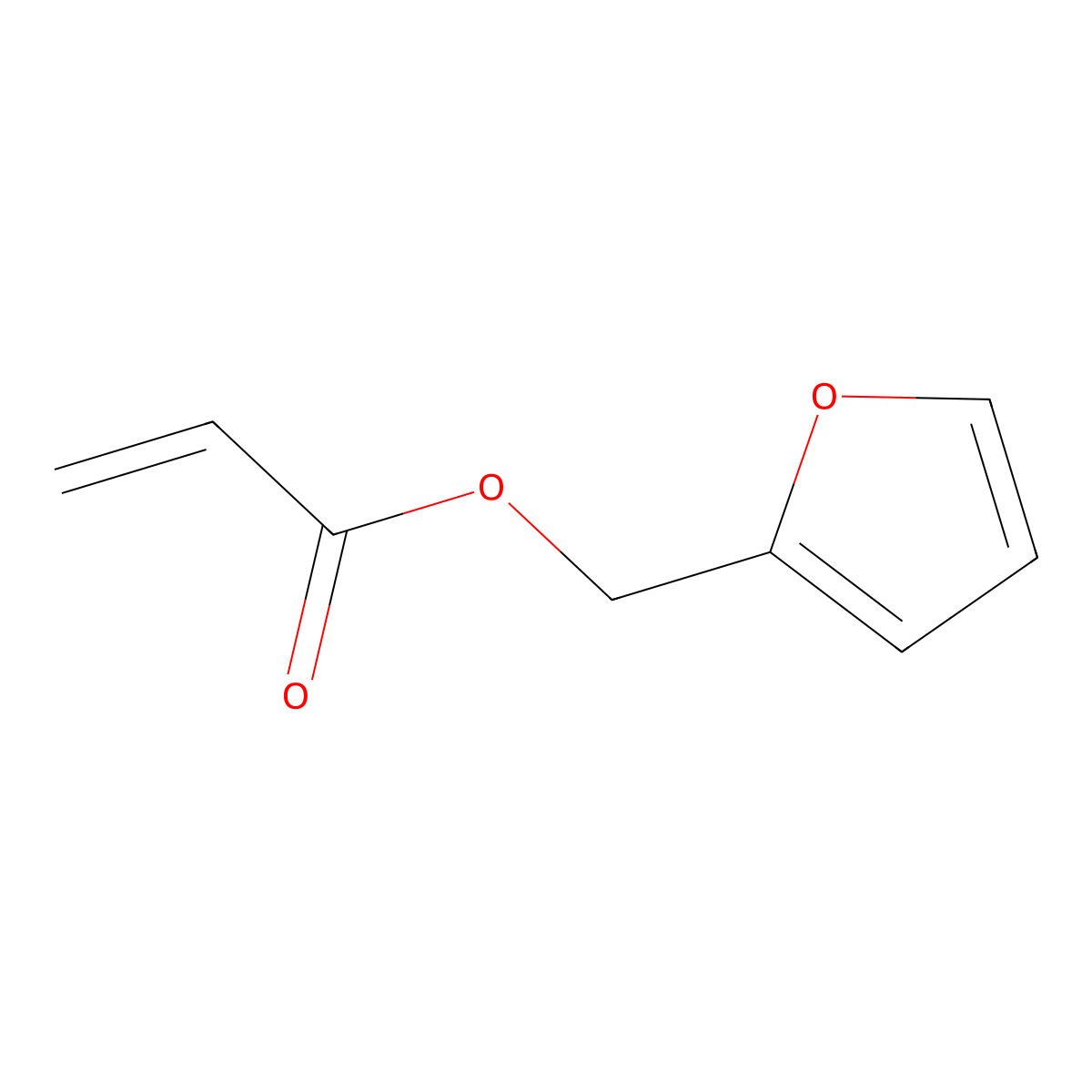 Furfuryl acrylate molecular structure, CAS 10525-17-4