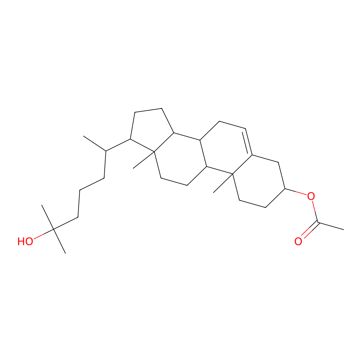 25-Hydroxycholest-5-en-3beta-yl acetate molecular structure, CAS 10525-22-1