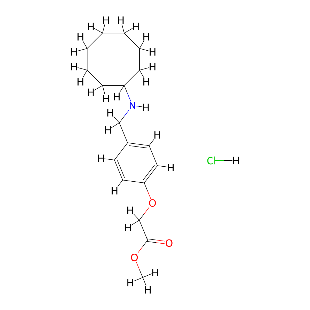 Methyl 2-[4-[(cyclooctylamino)methyl]phenoxy]acetate;hydrochloride molecular structure, CAS 1052506-50-9