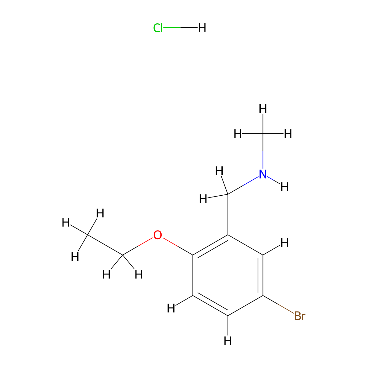 (5-Bromo-2-ethoxybenzyl)methylamine hydrochloride molecular structure, CAS 1052508-19-6