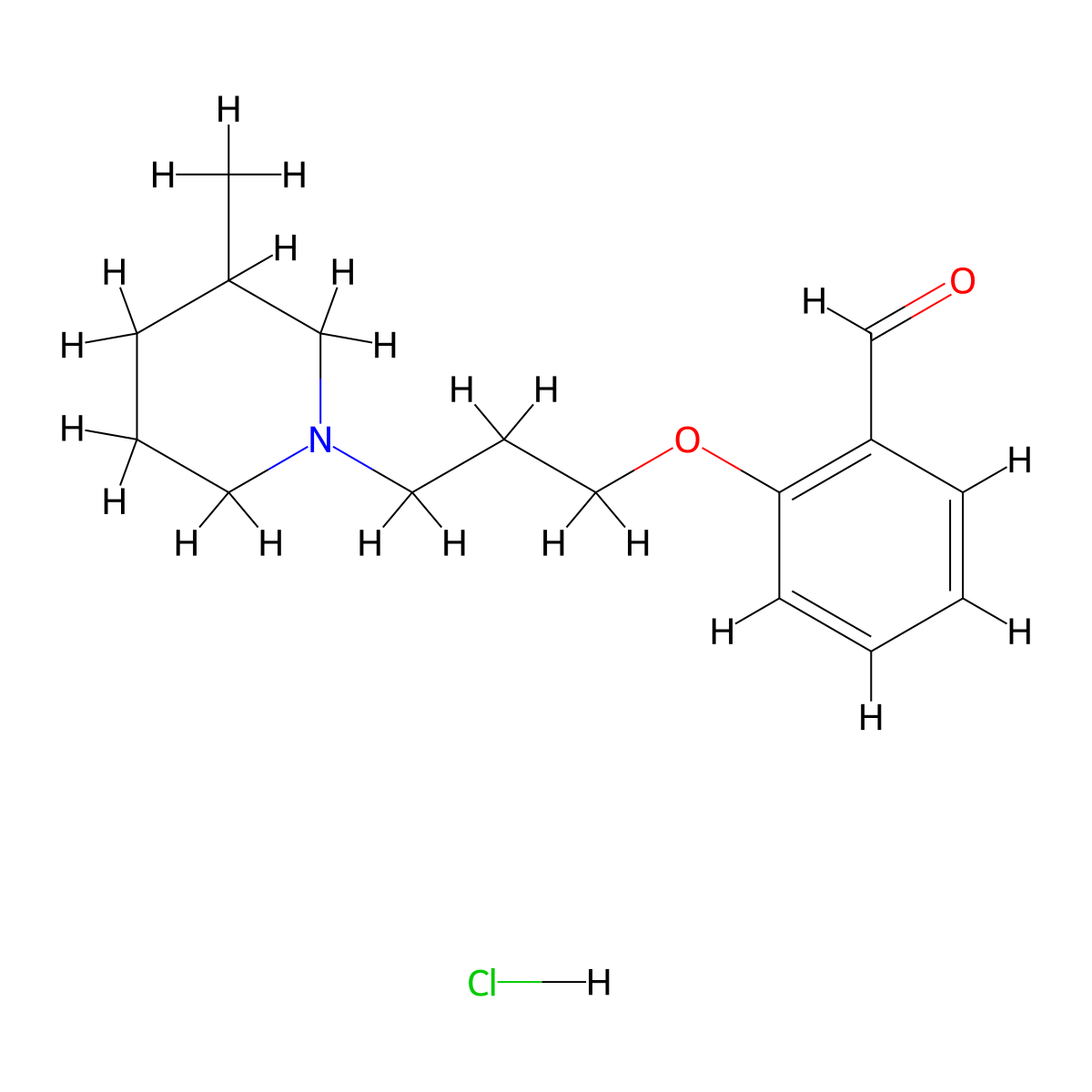 2-(3-(3-Methylpiperidin-1-yl)propoxy)benzaldehyde hydrochloride molecular structure, CAS 1052509-37-1