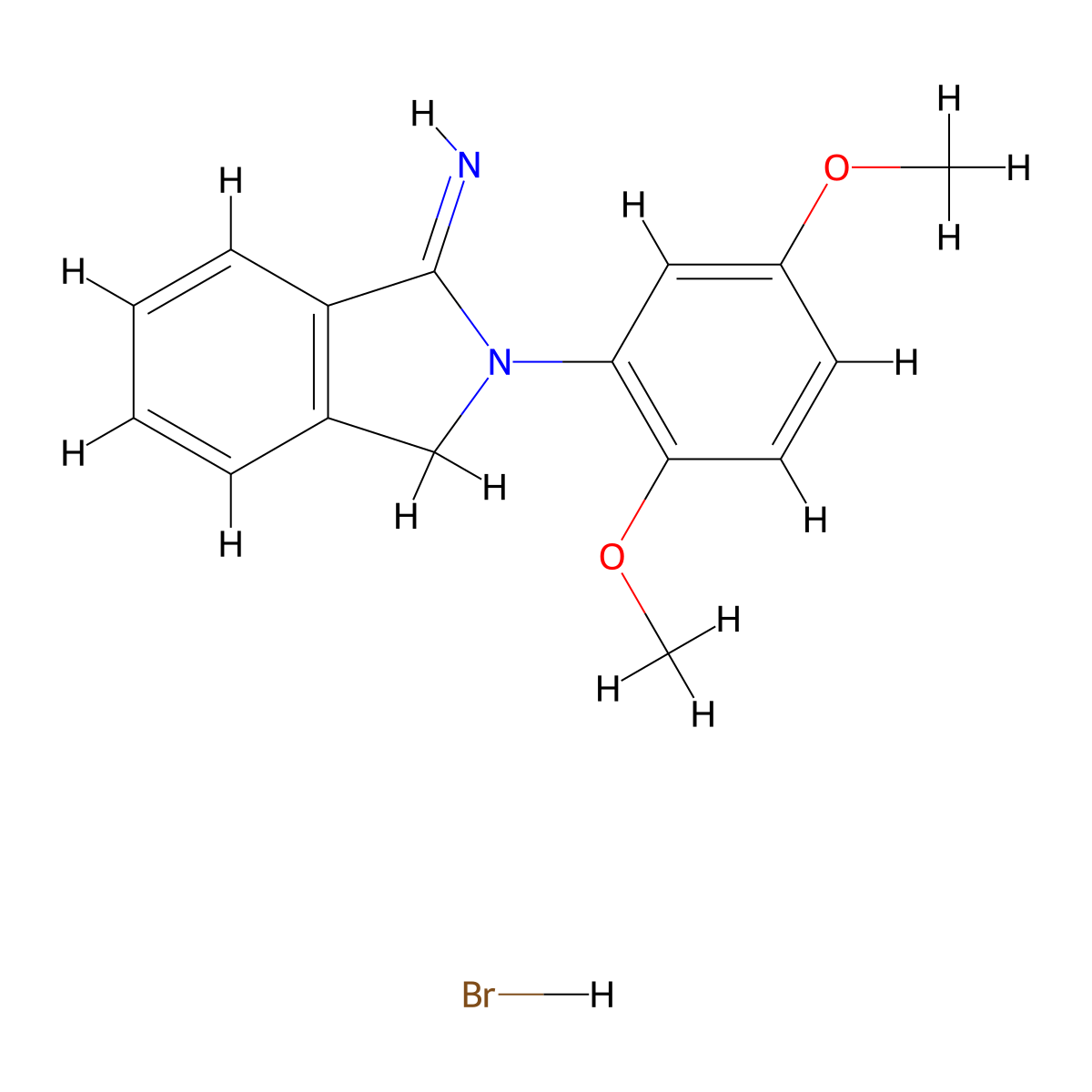 2-(2,5-Dimethoxyphenyl)isoindolin-1-imine hydrobromide molecular structure, CAS 1052510-01-6