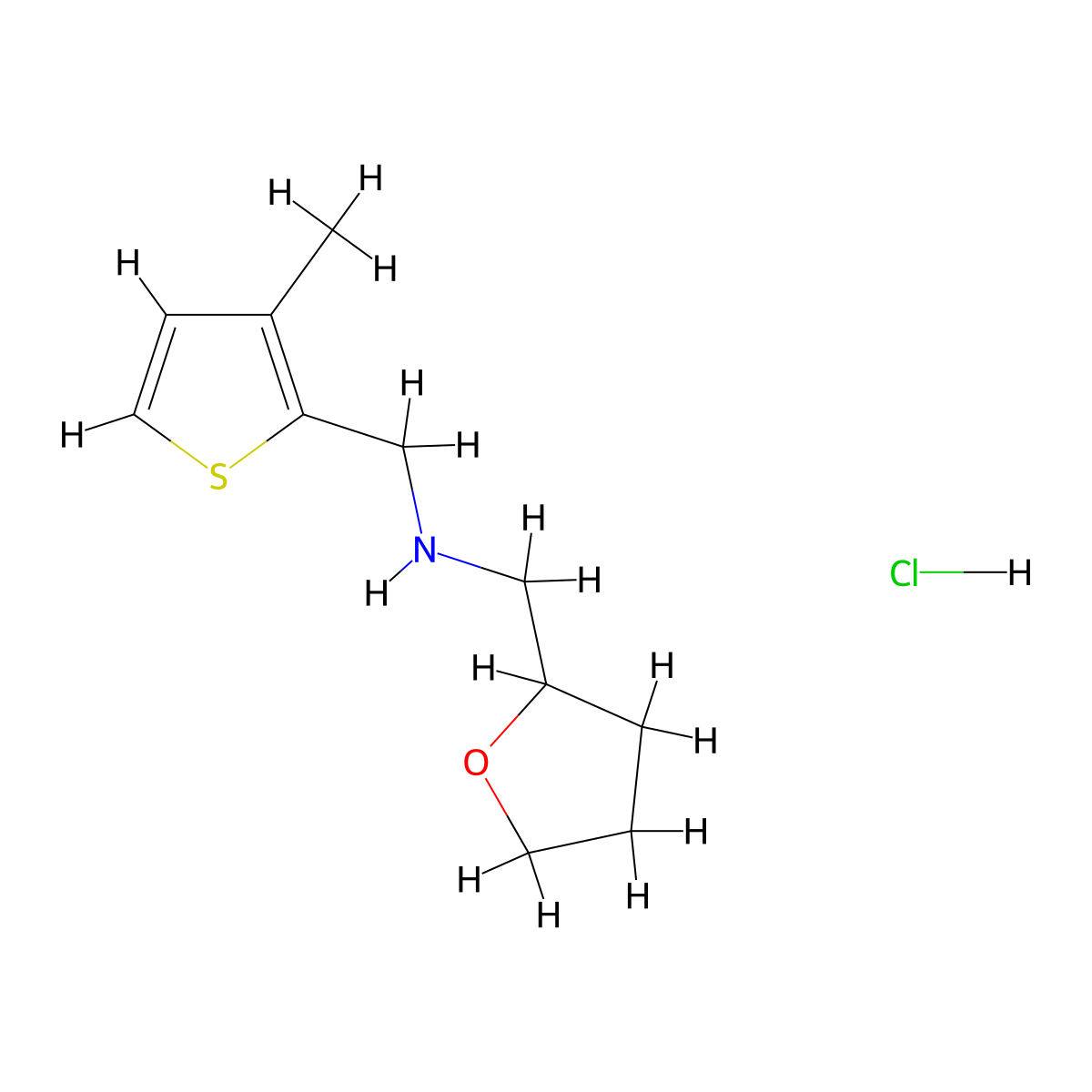 (3-Methyl-thiophen-2-ylmethyl)-(tetrahydro-furan-2-ylmethyl)-amine hydrochloride molecular structure, CAS 1052510-45-8