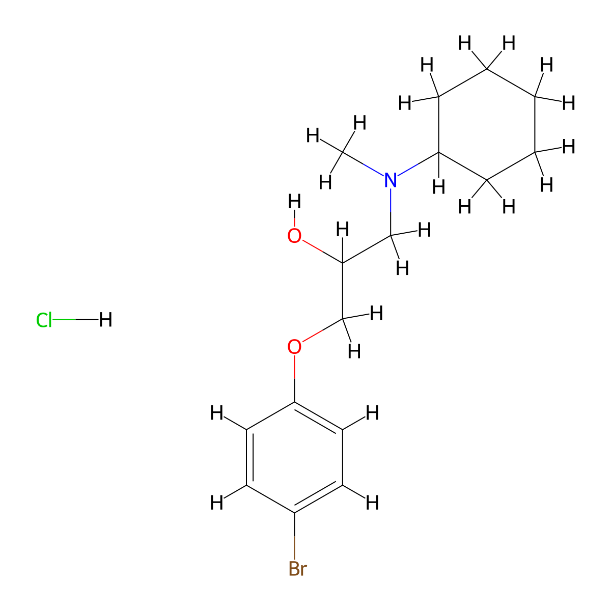 1-(4-Bromophenoxy)-3-(cyclohexyl(methyl)amino)propan-2-ol hydrochloride molecular structure, CAS 1052511-12-2