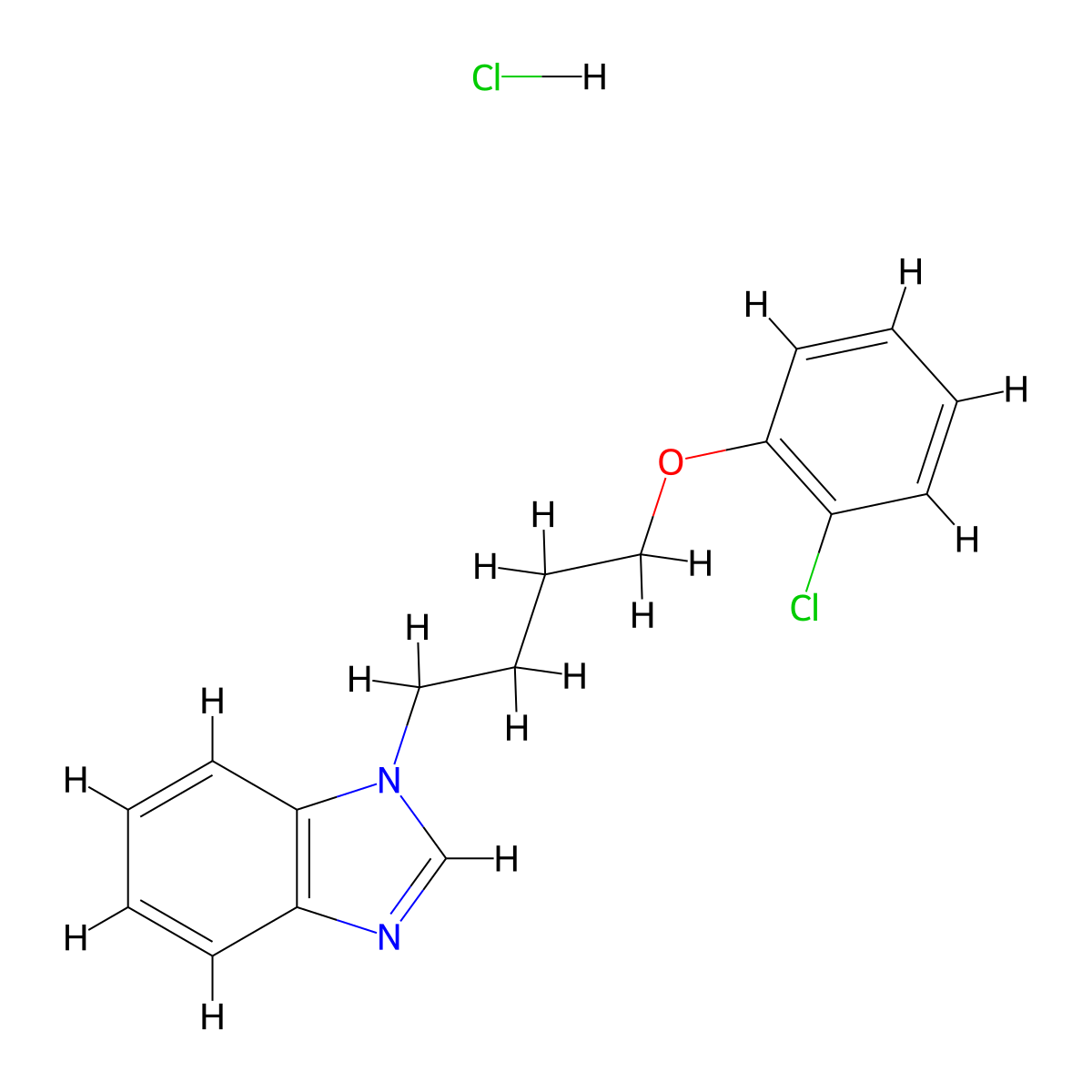 1-(4-(2-chlorophenoxy)butyl)-1H-benzo[d]imidazole hydrochloride molecular structure, CAS 1052511-35-9