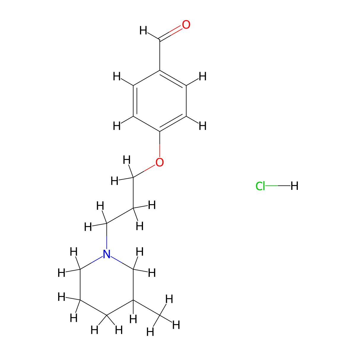 4-[3-(3-Methyl-1-piperidinyl)propoxy]benzaldehyde hydrochloride molecular structure, CAS 1052511-65-5