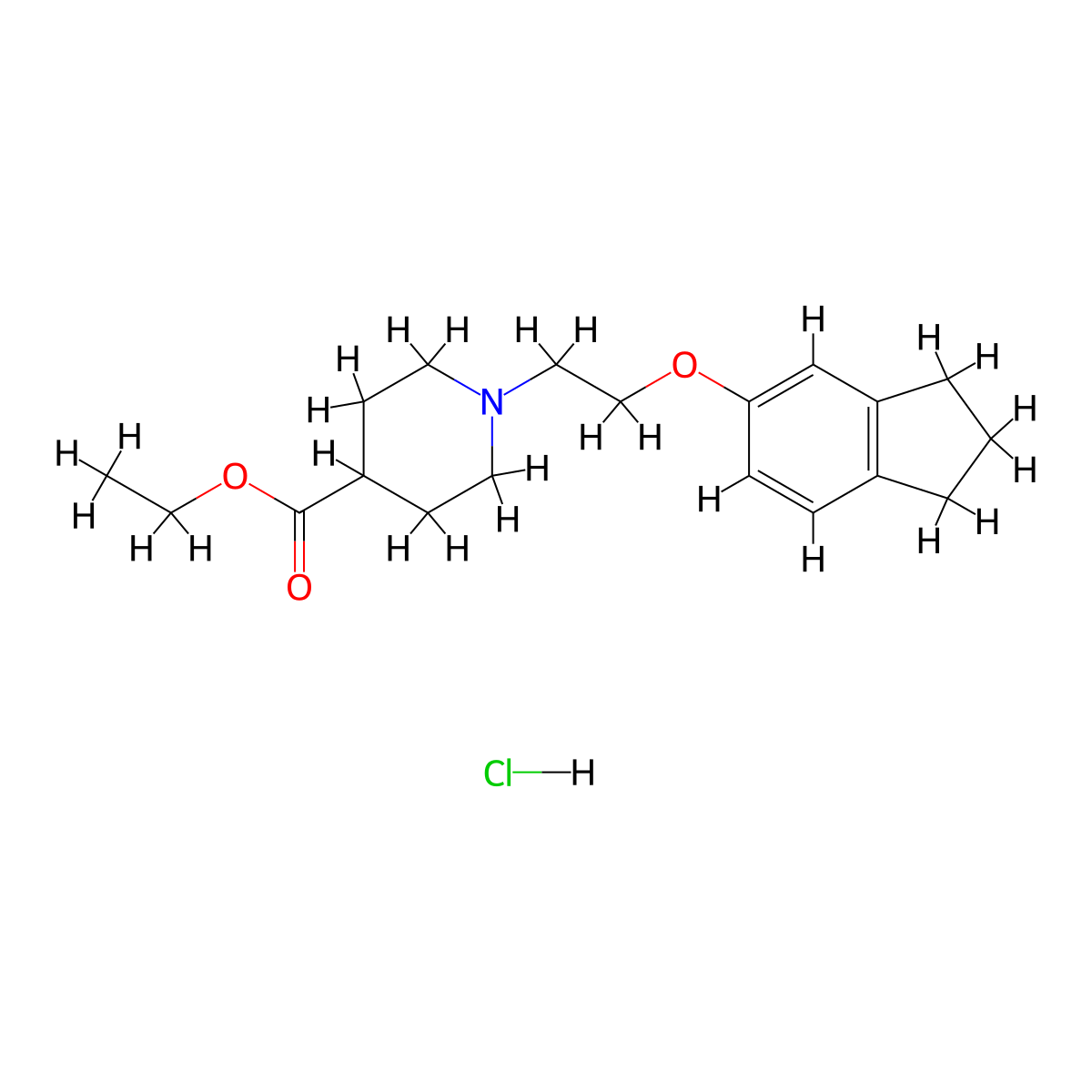 ethyl 1-[2-(2,3-dihydro-1H-inden-5-yloxy)ethyl]piperidine-4-carboxylate;hydrochloride molecular structure, CAS 1052511-66-6