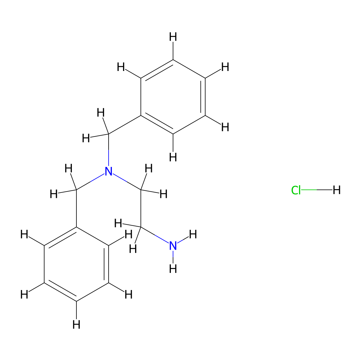 N,N-dibenzylethylenediamine hydrochloride molecular structure, CAS 1052512-66-9