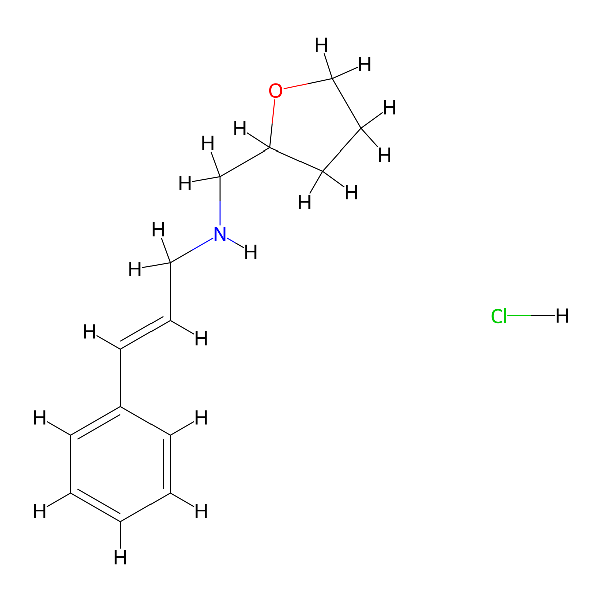 [(2E)-3-Phenyl-2-propen-1-yl](tetrahydro-2-furanylmethyl)amine hydrochloride molecular structure, CAS 1052514-32-5