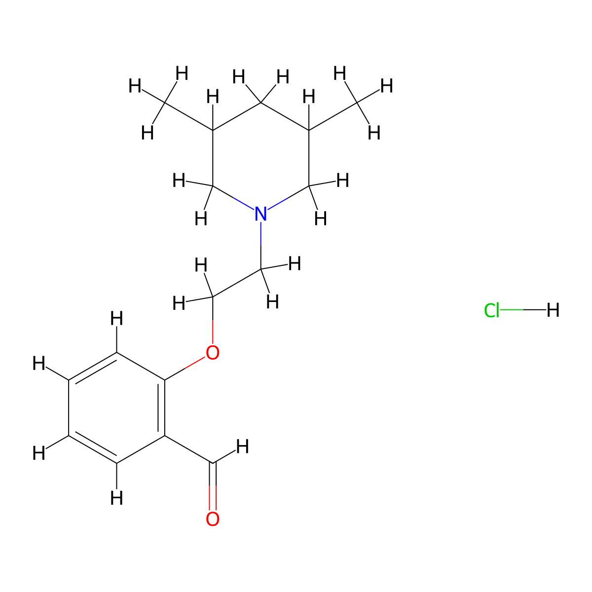 2-[2-(3,5-Dimethyl-1-piperidinyl)ethoxy]benzaldehyde hydrochloride molecular structure, CAS 1052515-59-9