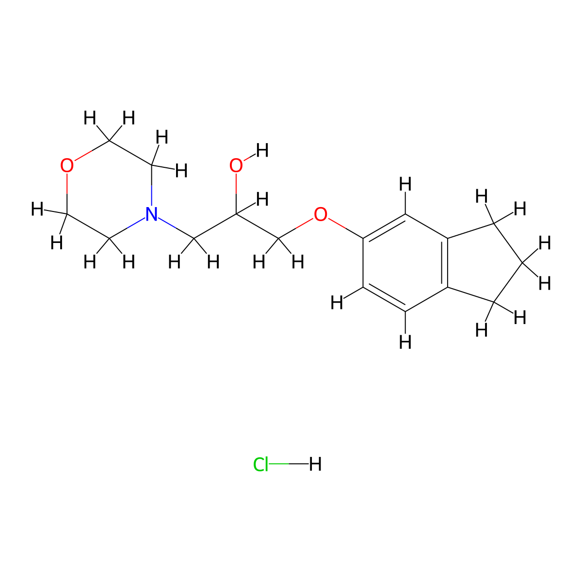1-((2,3-dihydro-1H-inden-5-yl)oxy)-3-morpholinopropan-2-ol hydrochloride molecular structure, CAS 1052515-87-3