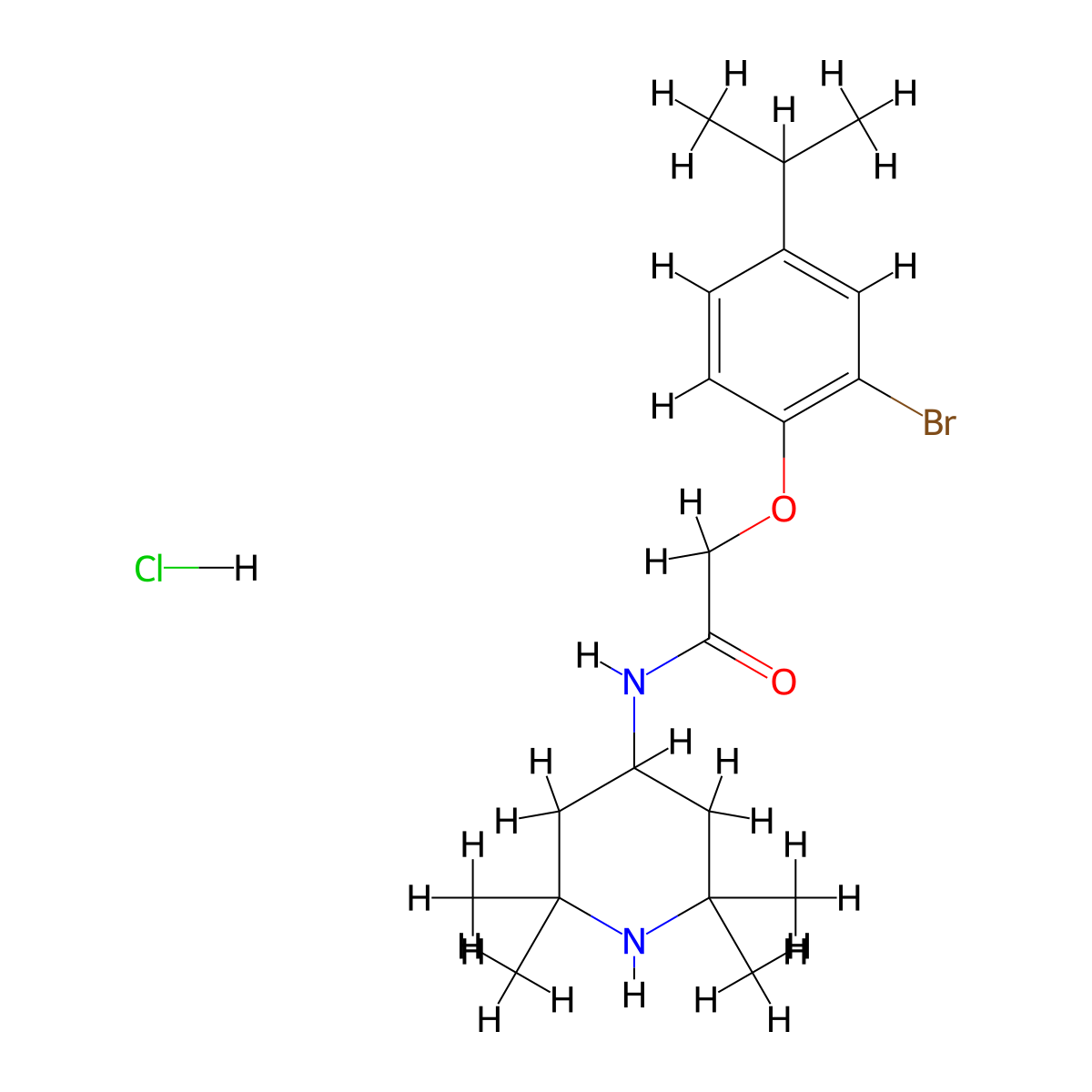 2-(2-Bromo-4-isopropylphenoxy)-N-(2,2,6,6-tetramethylpiperidin-4-YL)acetamide hydrochloride molecular structure, CAS 1052515-91-9