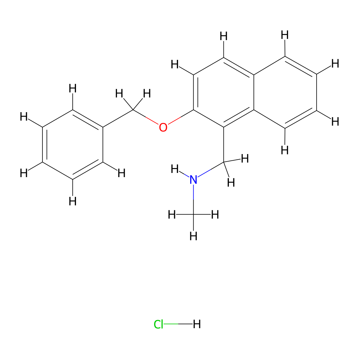 1-(2-(benzyloxy)naphthalen-1-yl)-N-methylmethanamine hydrochloride molecular structure, CAS 1052516-41-2