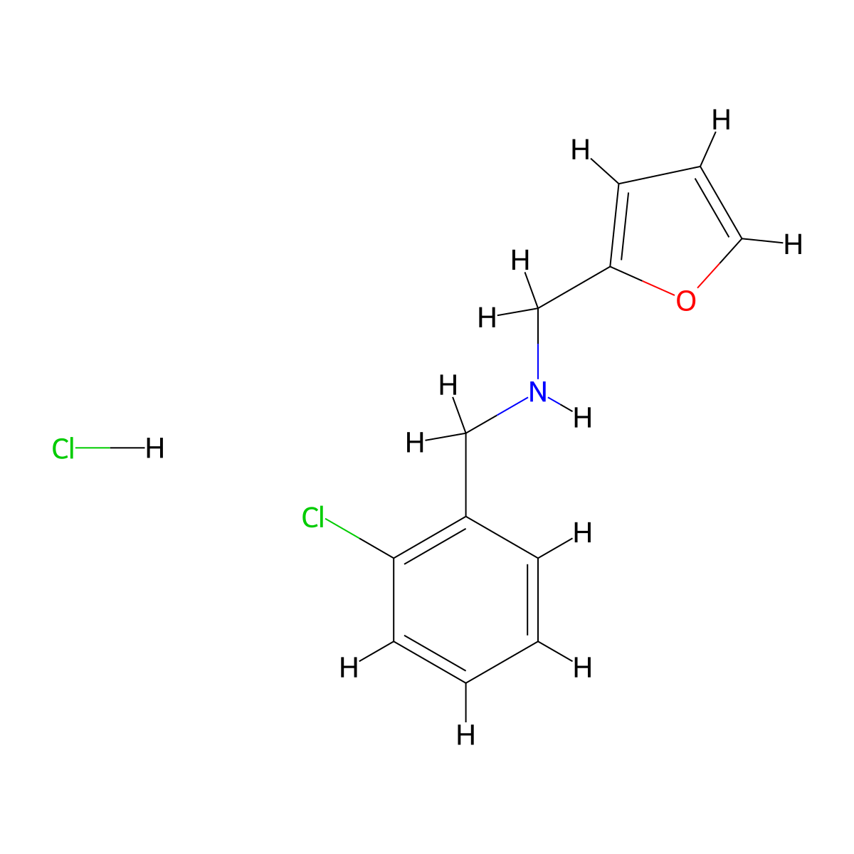 [(2-Chlorophenyl)methyl][(furan-2-yl)methyl]amine hydrochloride molecular structure, CAS 1052518-05-4