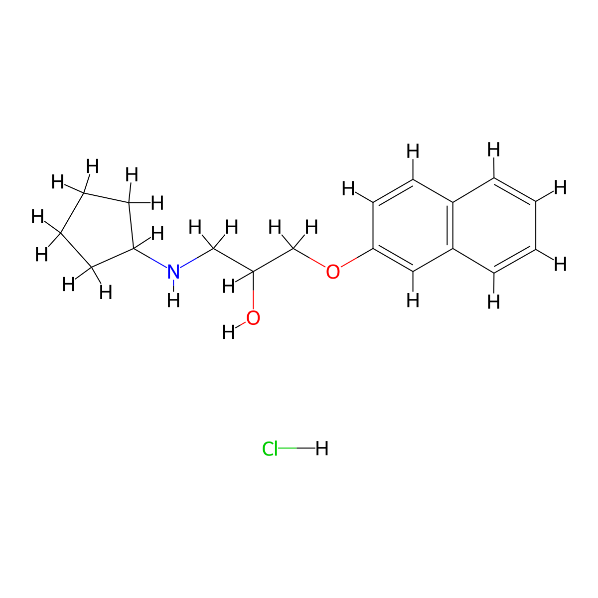 1-(Cyclopentylamino)-3-(naphthalen-2-yloxy)propan-2-ol hydrochloride molecular structure, CAS 1052518-17-8
