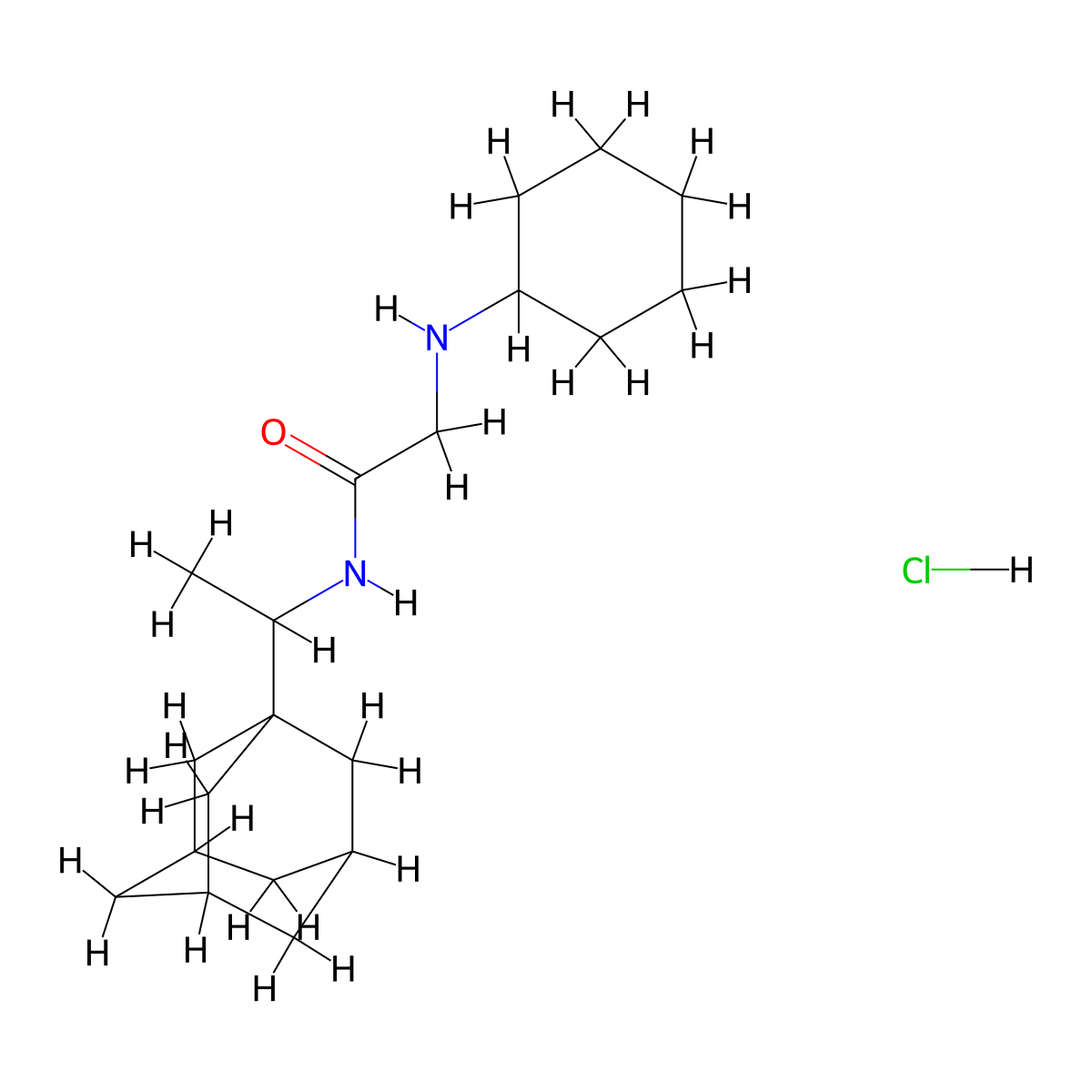 N-[1-(Adamantan-1-YL)ethyl]-2-(cyclohexylamino)acetamide hydrochloride molecular structure, CAS 1052518-53-2
