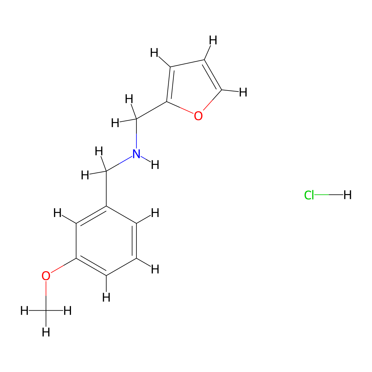 [(Furan-2-yl)methyl][(3-methoxyphenyl)methyl]amine hydrochloride molecular structure, CAS 1052519-13-7