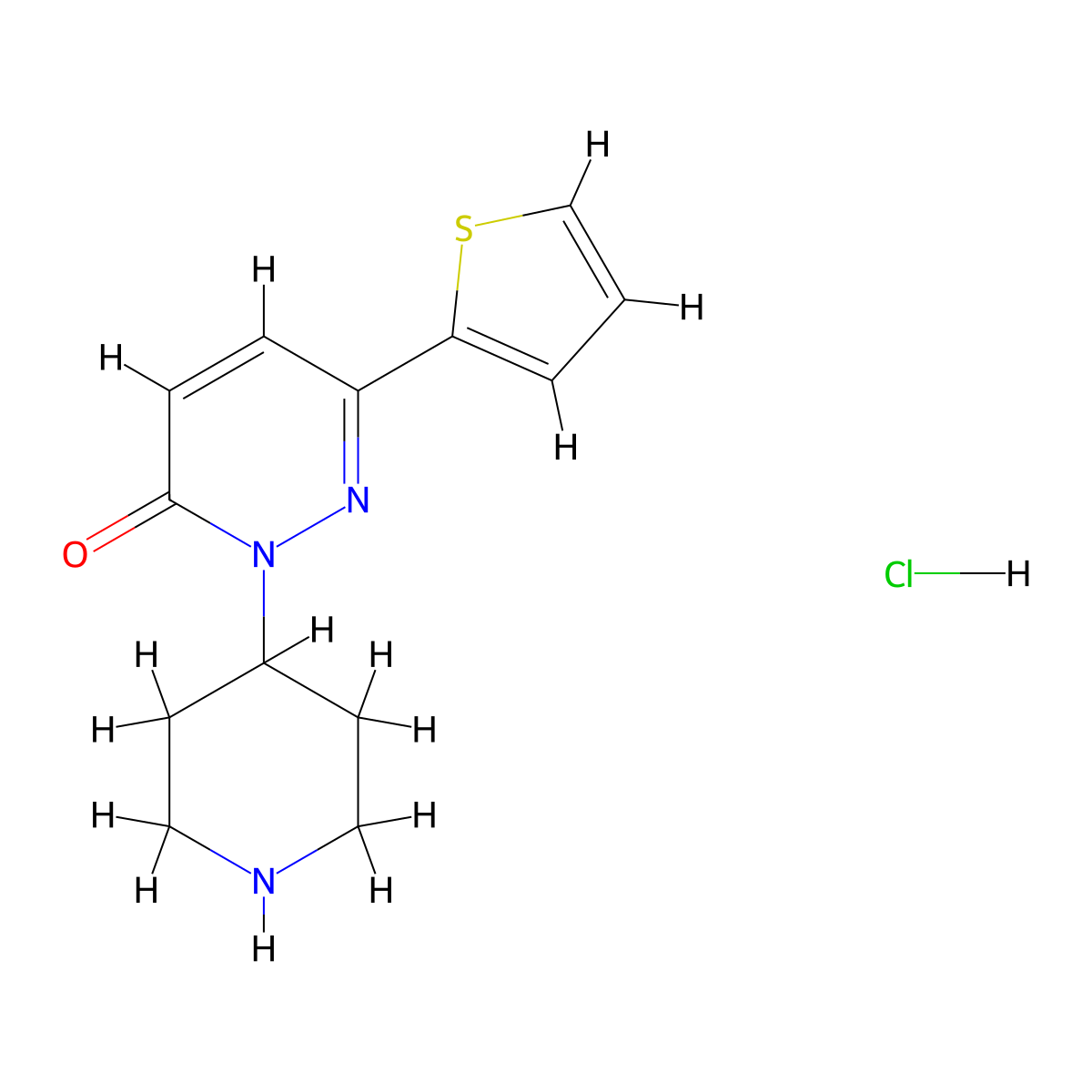 2-piperidin-4-yl-6-(2-thienyl)pyridazin-3(2H)-one hydrochloride molecular structure, CAS 1052522-60-7