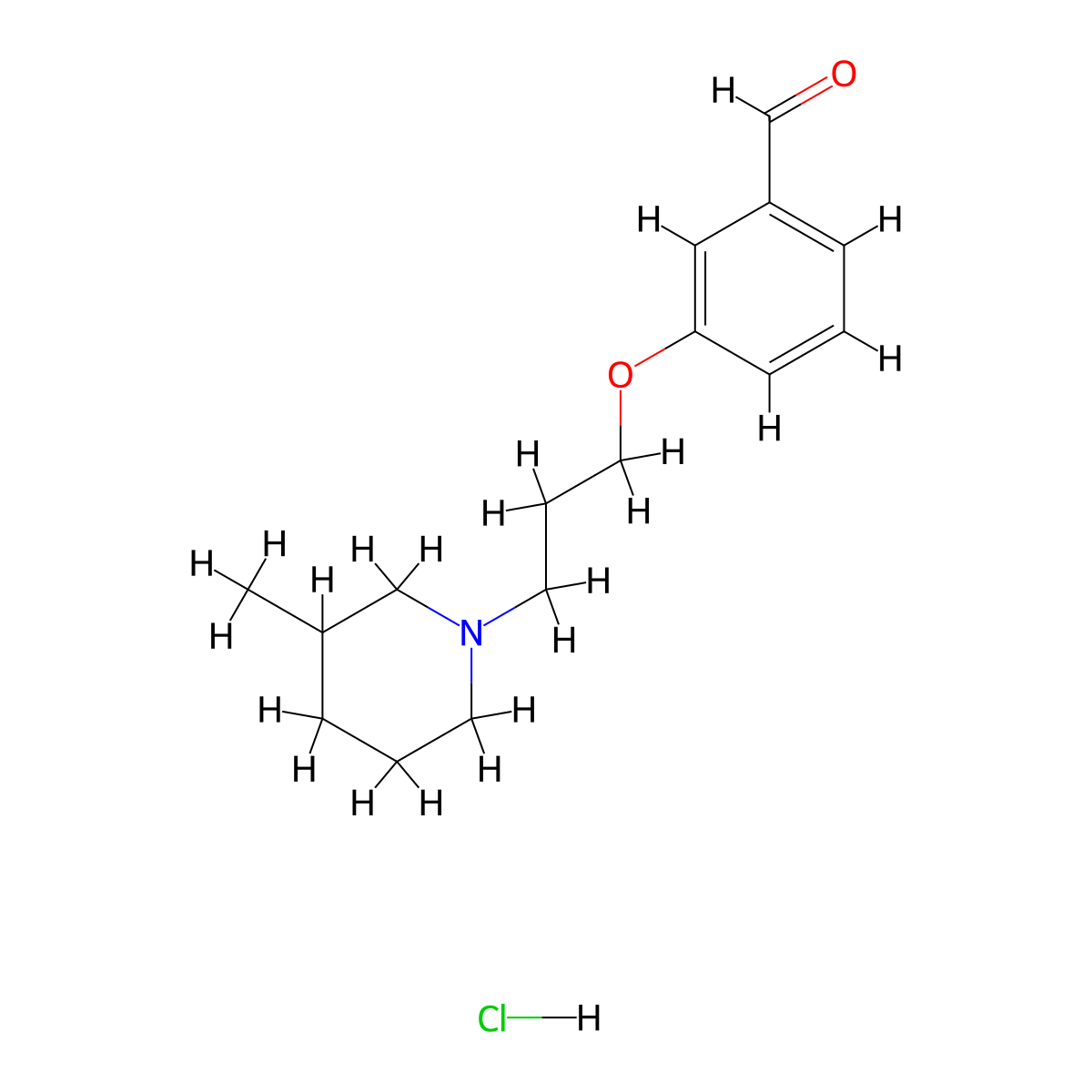 3-[3-(3-Methyl-1-piperidinyl)propoxy]benzaldehyde hydrochloride molecular structure, CAS 1052523-95-1