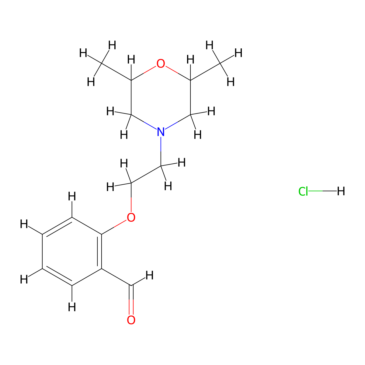 2-[2-(2,6-Dimethyl-4-morpholinyl)ethoxy]benzaldehyde hydrochloride molecular structure, CAS 1052524-39-6