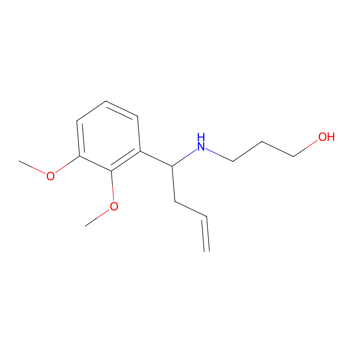 3-{[1-(2,3-Dimethoxyphenyl)but-3-en-1-yl]amino}propan-1-ol molecular structure, CAS 1052526-07-4