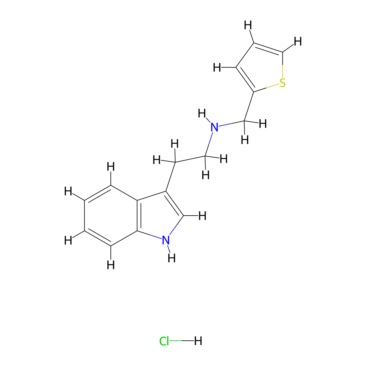 [2-(1H-indol-3-yl)ethyl][(thiophen-2-yl)methyl]amine hydrochloride molecular structure, CAS 1052527-24-8