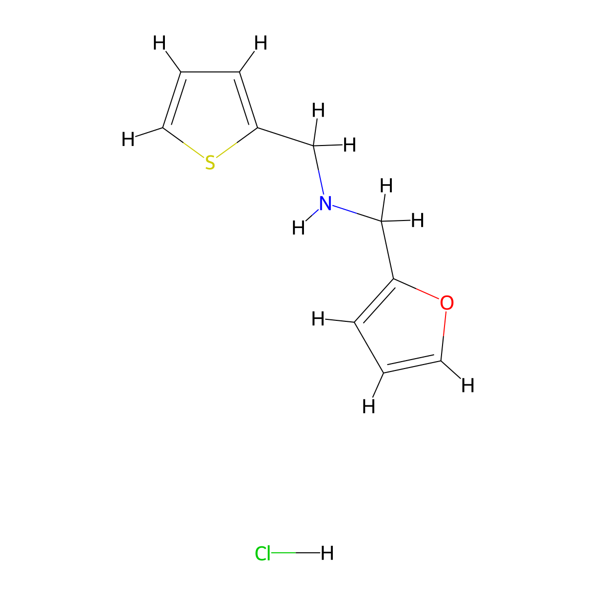 (2-Furylmethyl)(2-thienylmethyl)amine hydrochloride molecular structure, CAS 1052527-53-3