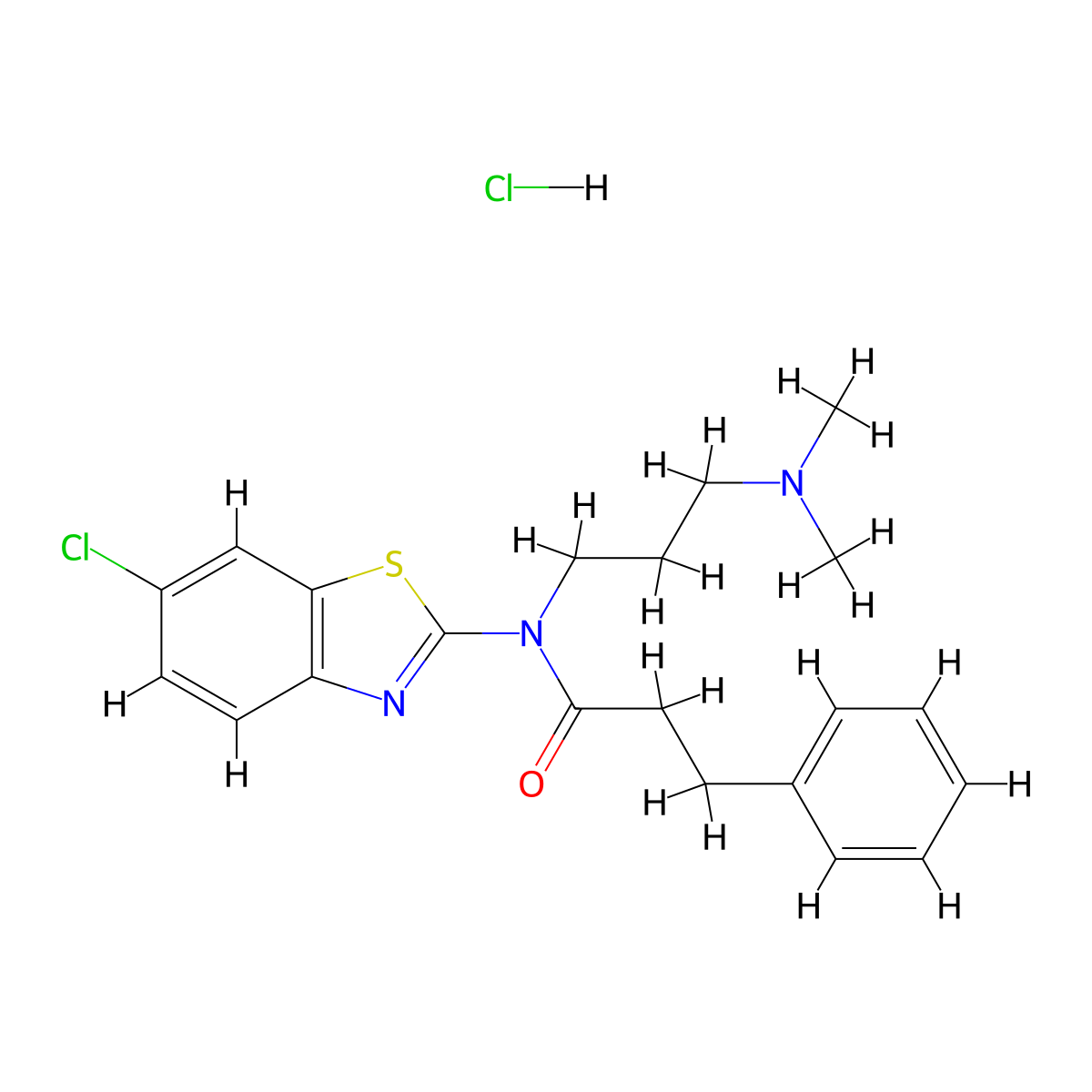 N-(6-chlorobenzo[d]thiazol-2-yl)-N-(3-(dimethylamino)propyl)-3-phenylpropanamide hydrochloride molecular structure, CAS 1052529-18-6