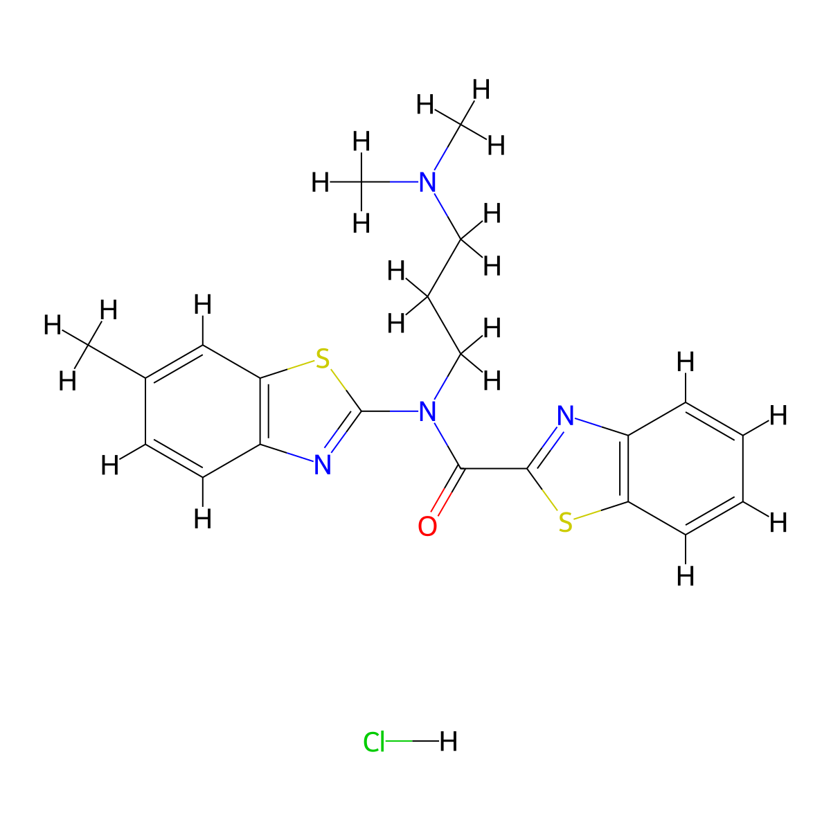 N-(3-(dimethylamino)propyl)-N-(6-methylbenzo[d]thiazol-2-yl)benzo[d]thiazole-2-carboxamide hydrochloride molecular structure, CAS 1052529-47-1