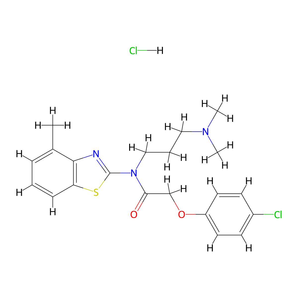 2-(4-chlorophenoxy)-N-(3-(dimethylamino)propyl)-N-(4-methylbenzo[d]thiazol-2-yl)acetamide hydrochloride molecular structure, CAS 1052529-63-1