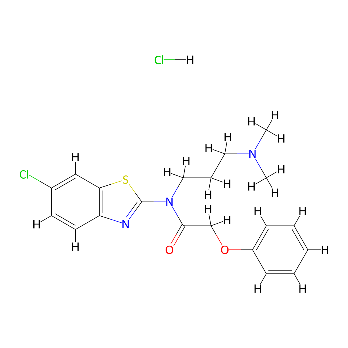 N-(6-chlorobenzo[d]thiazol-2-yl)-N-(3-(dimethylamino)propyl)-2-phenoxyacetamide hydrochloride molecular structure, CAS 1052529-70-0